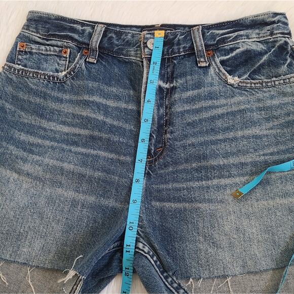 Abercrombie & Fitch High Waisted Annie Girlfriend Shorts Cloud Painted Pockets - Picture 5 of 11